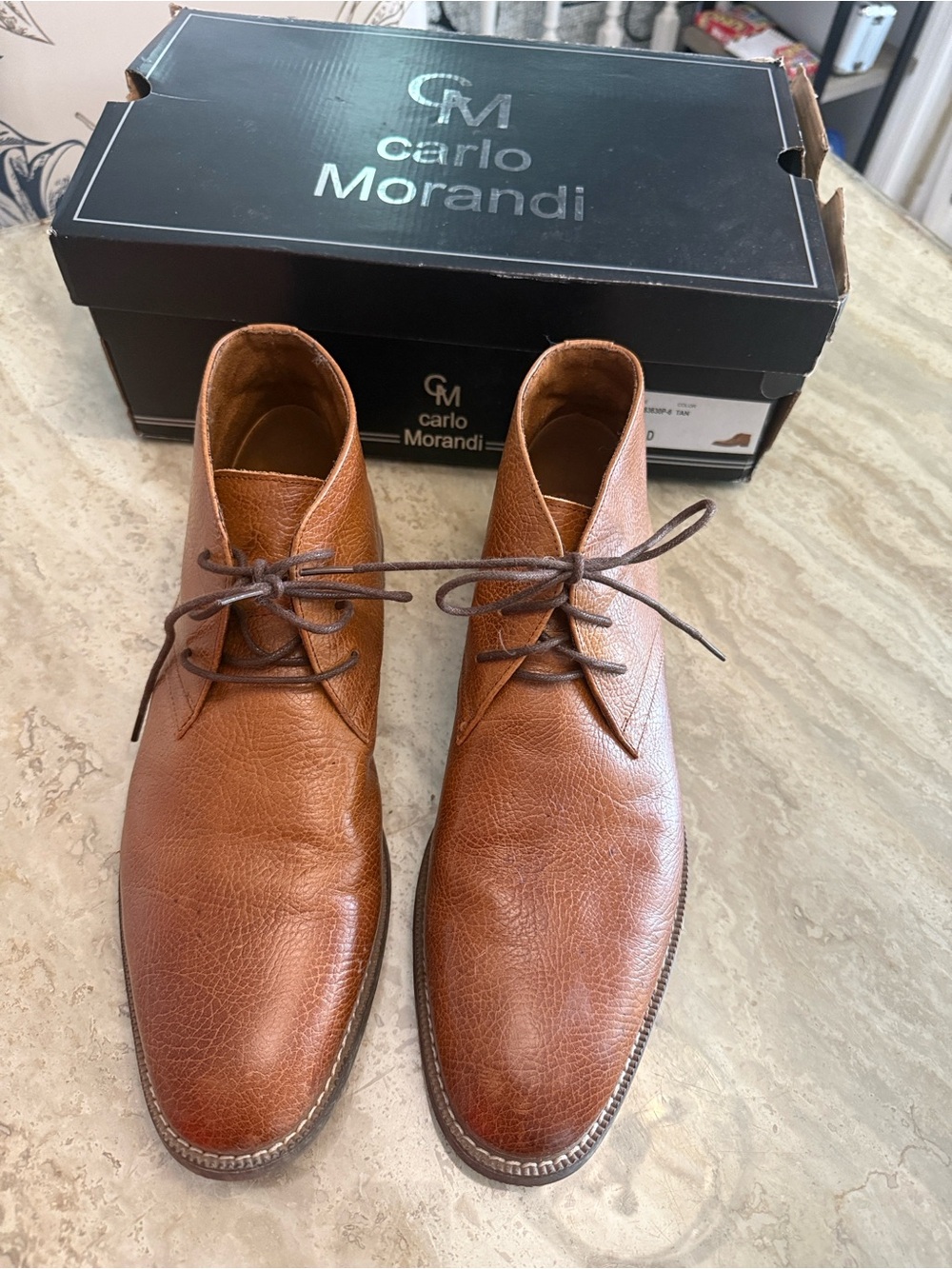 Carlo Morandi Men's Brown Leather Chukka Boots